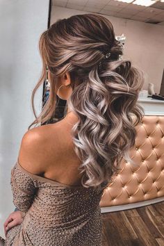 Bridemaids Hairstyles, Down Wedding Hairstyles, Half Up Wedding Hair, Half Up Half Down Wedding, Bridesmaid Hair Half Up, Graduation Hairstyles, Long Hair Wedding Styles, Hair Homecoming