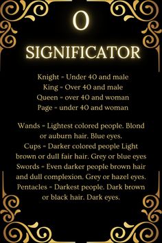 a black and gold sign that says,'significanceator knight under 40 and male king over 40 and male queen under 40 and woman