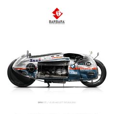 an image of a motorcycle with the words barbara on it