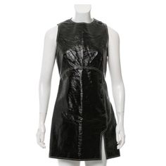 Nwt Misha Nonoo Black Faux Leather Dress Size 2 Never Worn Black Sleeveless Leather Mini Dress, Black Leather Sleeveless Mini Dress, Black Leather Summer Dress, Red Sequin Mini Dress, Embellished Party Dress, Black Faux Leather Dress, Misha Nonoo, Bridesmaid Dressing Gowns, Golf Dresses