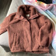 Brand New! Nwot. Super Soft Cozy Red Outerwear For Fall, Red Fleece Jacket For Fall, Sherpa Jacket, Rust Color, Abercrombie Fitch, Rust, Brand New, Red, Women Shopping