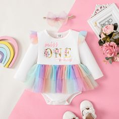 Multi-layer gradient mesh dress with ruffled hem and hairband for baby girls. Perfect for adding sweetness to outings and daily wear. Fabric composition: Skirt - 100% nylon; Bodice - 65% polyester, 7% spandex, 28% acetate fiber. Suitable for autumn wear and daily outin Size: 12-18 Months.  Color: Multicolor.  Gender: female.  Age Group: infant. Newborn Pattern, Autumn Wear, Plaid Cardigan, Ruffle Romper, Fairy Dress, Long Sleeve Plaid, Baby Long Sleeve