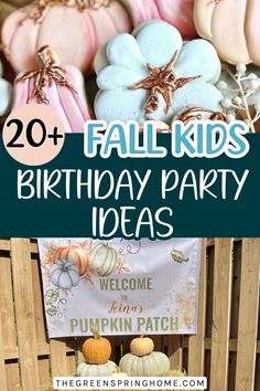 fall kids birthday party ideas with pumpkins and decorations