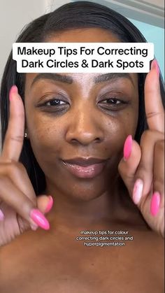 Makeup Tips For Correcting Dark Circles & Dark Spots. #makeuptips #darkcircles Dark Circles Makeup Tutorials, Eye Makeup For Dark Skin Tones, How To Cover Dark Spots With Makeup, How To Hide Dark Circles, Makeup For Dark Circles Under Eyes, Eye Makeup For Black Skin, How To Get Rid Of Dark Circles, Makeup Ideas Brown Skin, How To Cover Dark Circles