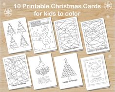 printable christmas cards for kids to color with the text, 10 printable christmas cards for