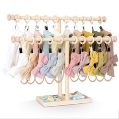 PRICES MAY VARY. ❤【Beautiful Decoration】: Our hair accessories organizer is a natural wood color overall, with soft tones and clear textures. Not only can it bring the baby a pleasant visual enjoyment, but it can also be perfectly integrated into the cute room decoration of the baby. ☁【Excellent material】: The headband holder organizer is made of pure natural beech wood, which is hard in texture, good in pressure resistance, strong in bearing capacity, not easy to deform when dry, durable, and c Baby Nursery Closet Hangers, Baby Nursery Hangers, When Hanging Clothes Up For Baby Shiwer What Us Best To Use, Bow Headband Display Craft Show, Curtain Rod Headband Holder, Headband Storage Adult, Bow Shelf Holder, Baby Accessories Display, Make Your Own Headband Station