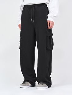 These are wide cargo sweatpants with high-density terry fabric and cotton poly blend for a comfortable fit.  - Adjustable string on hem- Semi-wide fit- Big cargo pocket- Daily item Cargo Sweatpants, Terry Fabric, Cargo Pocket, Density, Comfort Fit, Sweatpants, Mens Outfits, Pants, Fabric