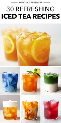 different types of iced teas with the title overlay