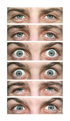 four different pictures of the same person's eyes