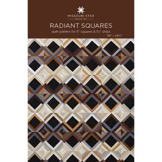 the book cover for radiant squares quilt pattern