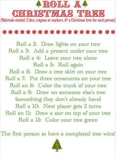 a christmas tree poem is shown in red and green