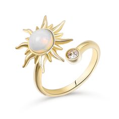 BOGO 40% OFF (Code: H40) Celestial Adjustable Open Ring Jewelry, Adjustable Celestial Open Ring Jewelry, Adjustable Celestial Moonstone Ring, Adjustable Open Ring With Sun And Moon Design, Adjustable Celestial Crystal Open Ring, Adjustable Sun And Moon Design Promise Rings, Adjustable Spiritual Open Opal Ring, Adjustable Sun And Moon Open Ring, Celestial Adjustable Midi Rings