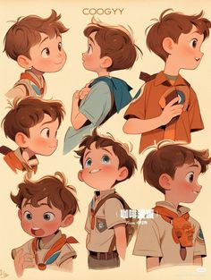 the boy in scout uniform is making funny faces