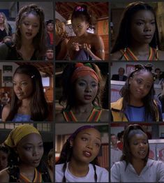 Bring It On Clovers Hairstyles, Early 2000s Fashion Black Women Hairstyles, 90e Hairstyle, Natural Hairstyles 90s, Black Women Hairstyles 90s, 90s Relaxed Hairstyles, Early 2000 Hairstyles Black Women, 2000 Black Hairstyles, 2000s Hair Styles Black Women