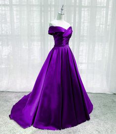 Dark Purple Prom Dresses, Floor Length Evening Dress, Prom Dress Pictures, Strapless Evening Dress