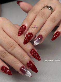 Almond Nails Red, Nails Board, Nyc Nails, Nails Red, Oval Nails, Pedicures, Chic Nails, Almond Nails, Red Nails