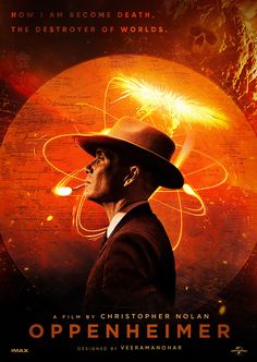 the movie poster for open heimer, with an image of a man in a hat