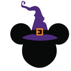 a mickey mouse head with a purple hat on it's head and the letter c at the top