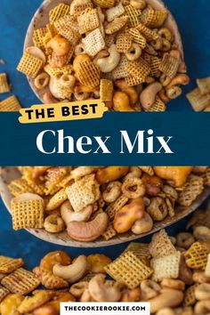 the best chex mix is in a bowl