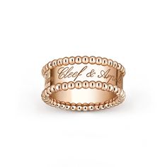 Van Cleef & Arpels - Perlée signature ring - Ring Woman Pink gold - The Perlée® signature jewelry creations are engraved with the arabesques of a calligraphed Van Cleef & Arpels signature. Polished to a mirror finish, they create a distinctively modern look. The Perlée® signature jewelry creations are engraved with the arabesques of a calligraphed Van Cleef & Arpels signature. Polished to a mirror finish, they create a distinctively modern look. Perlée signature ring, 18K rose gold.