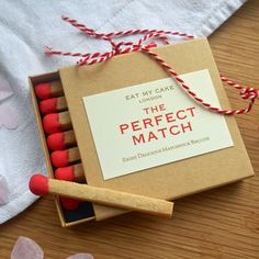 the perfect match matches are packaged in a box and ready to be used as an ornament