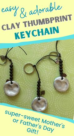 the easy and adorable clay thumpprint keychain for mother's day