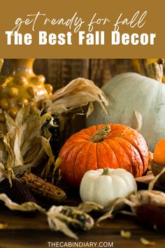 pumpkins and gourds with the words 15 diy to make this fall