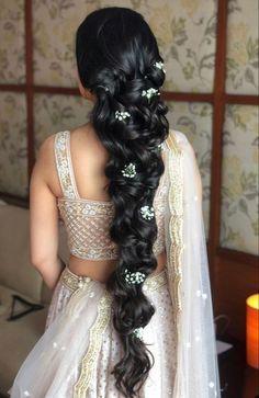 Reception Hairstyles, Hairstyle Fashion, Curls For Long Hair, Long Hair Wedding Styles, Indian Bridal Hairstyles, Braided Hairstyles For Wedding, Hairdo For Long Hair, Very Long Hair, Hair Dye Colors