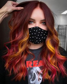 Fall 2023 Hair Color Trends, Red And Purple Hair, Fire Hair Color, Inner Witch