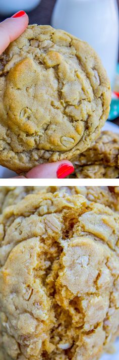 two pictures of the same chocolate chip cookie