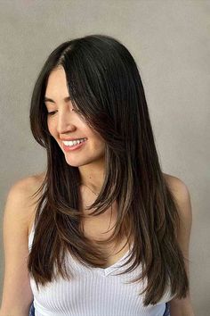 Black Hair Haircuts, Trendy Layered Hairstyles, Dunner Wordend Haar, Straight Hair Cuts, Haircuts For Medium Hair, Haircuts For Long Hair, Short Hair Haircuts