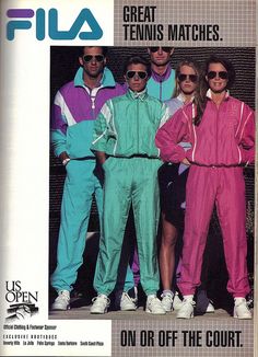 80s Ads, 80s Fashion Party, 80s Sportswear, Fila Tennis, 80s Costume, 80s And 90s Fashion, 80s Aesthetic