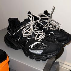 These Babies Just Aren’t My Style. They May Have Never Been Lol. Comes With Box If Needed. I Do Have Receipt From Neiman. Size 37. Balenciaga Track Black, Balenciaga Track.2 Open Sneakers, Balenciaga Track, Balenciaga Shoes, Womens Shoes Sneakers, Black Color, Balenciaga, Shoes Sneakers, Women Shoes