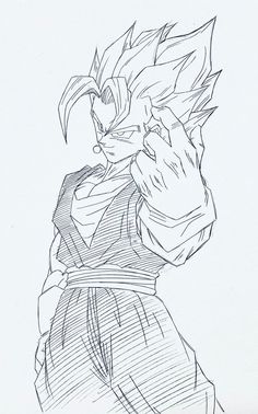 a pencil drawing of gohan from dragon ball z super saiyans by on devi