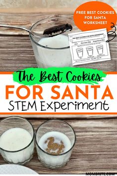 This is a fun STEM activity that kids and adults will love. Have you ever wondered what makes cookies float or dissolve and how much sugar, butter and other ingredients are needed? In this activity you can make 3 different types of cookies, then test them to see which one stays afloat the longest! #ChristmasSTEMActivity #ChristmasActivitiesPreschool Elf Stem Activities, Cookie Activities For Kids, Christmas Stem Activities For Kids, Santa Science, Different Types Of Cookies, Christmas Stem Challenge, Types Of Cookies