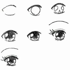 an image of different types of eyes drawn by someone's hand, with one eye closed