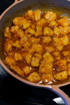 the food is being cooked in the pan on the stove top, ready to be eaten