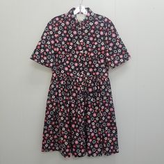 Kate Spade "Mini Casa" Floral Shirt Dress, A Dainty Floral Print Pair With A Swingy Fit And Flare Silhouette,Short Sleeves With Cuffs Buttons, Point Collar, Side Pockets, Front Button Closure. Color Black, Size 2, New With Tags. Nwt Shell: 98% Cotton / 2% Elastane. Pocket Lining: 100% Polyester. Please See Pictures For Details And Measurements. Black Collared Floral Print Dress, Black Collared Dress With Floral Print, Black And Orange Dress, Las Vegas Dress, Sleevless Dress, Black White Striped Dress, Vegas Dresses, Sleeveless Sweater Dress, Denim Short Dresses