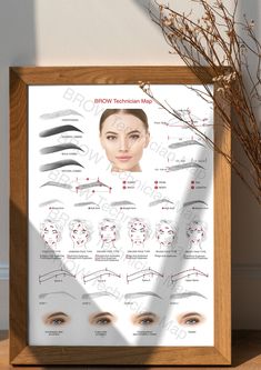 "INSTANT DOWNLOAD. Digital Eyebrows Technician Guide sheet. Instant download PDF file. No frame added. It's true that practise makes perfect, and this is especially true when it comes to brows. Microblading is difficult to master and takes a lot of practise. We have this sheet for you, thankfully! Eyebrows Map sheet are an excellent thing to have in your beauty room. It assist in your work place as decoration, as well as map to follow. Excellent for students. It's perfect for training! What you'll get: 1 PDF file for Eyebrow Guide. Useful for training or have as decoration, with helps at work.  SIZE A3,  PDF  DIGITAL DOWNLOAD ONLY * File are not editable. * No physical item will be shipped. * This digital download is a high-quality PDF file * You may print as many copies as you want for PE High Arch Eyebrows, Microblading Eyebrows Training, Eyebrow Guide, Ombre Eyebrows, Brows Microblading, Best Eyebrow Makeup, Brow Care, Arched Eyebrows, Skin Aesthetics