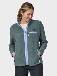 Our friends at Patagonia took their heritage double-sided shearling fleece and rebuilt it with 100% recycled poly. Plush, packable and wind-blocking, the thermal layer is as warm and soft as its predecessors, while treading lightly on Mother Nature. Buy one and it will last a lifetime. By Patagonia. XS(2-4), S(6-8), M(10-12), L(14-16), XL(18-20). Patagonia Retro Pile Fleece, Patagonia Womens Fleece, Patagonia Retro Pile, Patagonia Retro, Patagonia Women, Fleece Jacket Womens, Teddy Jacket, Patagonia Jacket, Womens Fleece