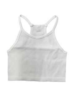 Essential Racerback Ribbed Halter Crop Cami - White Cheap Seamless Racerback Halter Top, Cropped Cami, Mauve Pink, One Size Fits All, Basic Tank Top, Fashion Inspo, Dress Up, Spandex, Tank Tops