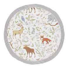 an animal themed placemat with various animals on it