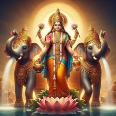 there is an image of the god and three elephants