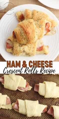 ham and cheese crescent rolls recipe on a plate