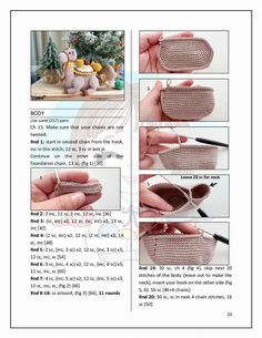 the instructions for crochet is shown in this page, and it shows how to make