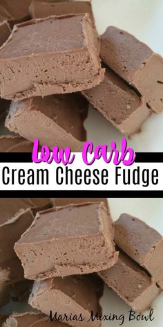 two pictures showing how to make homemade low carb ice cream cheese fudges