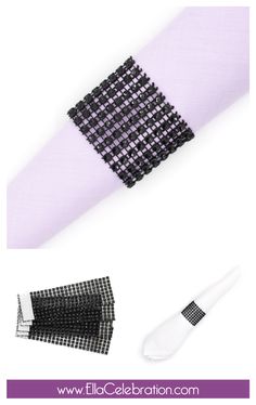 the black and white hair brush is laying next to it's purple fabric, which has been sewn on