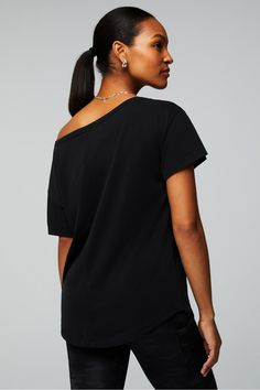 100% Cotton Oversized Tee Fabletics black female Activewear >> Womens >> Tops >> Short Sleeve T-Shirts >> Short-Sleeve Top 100% Cotton regular Everyday/Lounge Black Relaxed Fit T-shirt, Black Relaxed T-shirt For Summer, Everyday Graphic Tee With Drop Shoulder, Everyday Drop Shoulder Graphic Tee, Versatile Black Loungewear Tops, Relaxed Black Short Sleeve Top, Everyday Black Tops With Shirttail Hem, Relaxed Black Oversized Tops, Black Everyday Tops With Shirttail Hem