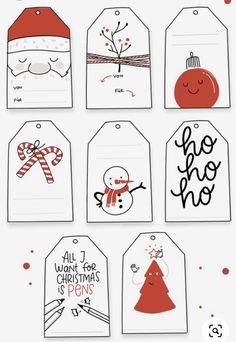 printable christmas gift tags for kids to use in the holiday decorations and crafts project