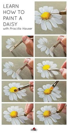 how to paint a daisy with acrylic paint